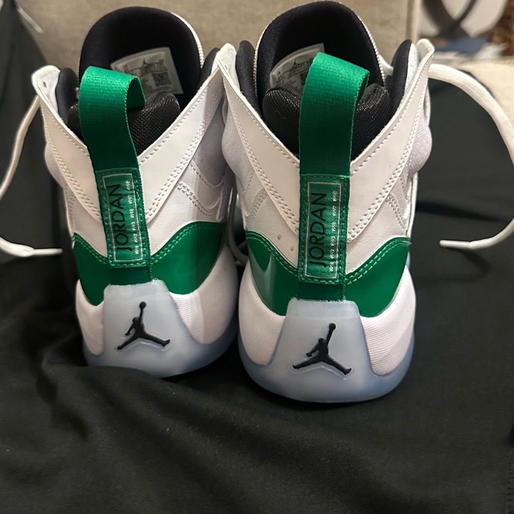 White and Green High-Top Sneakers - Picture 2 of 5